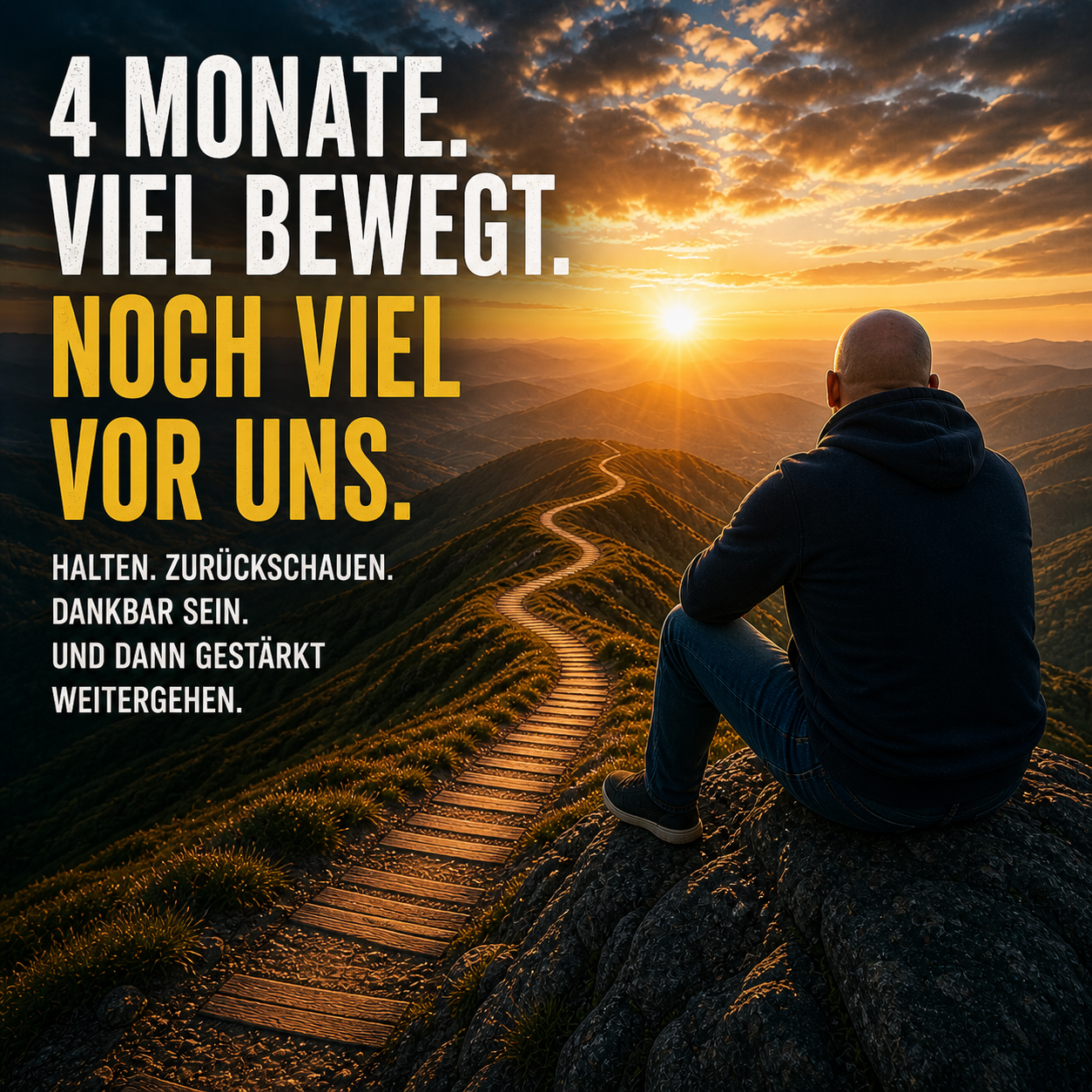 Kapitel 4/12 ist vergangen. Nach vier Monaten sollte man mal anhalten, kurz zurückschauen und tief durchatmen